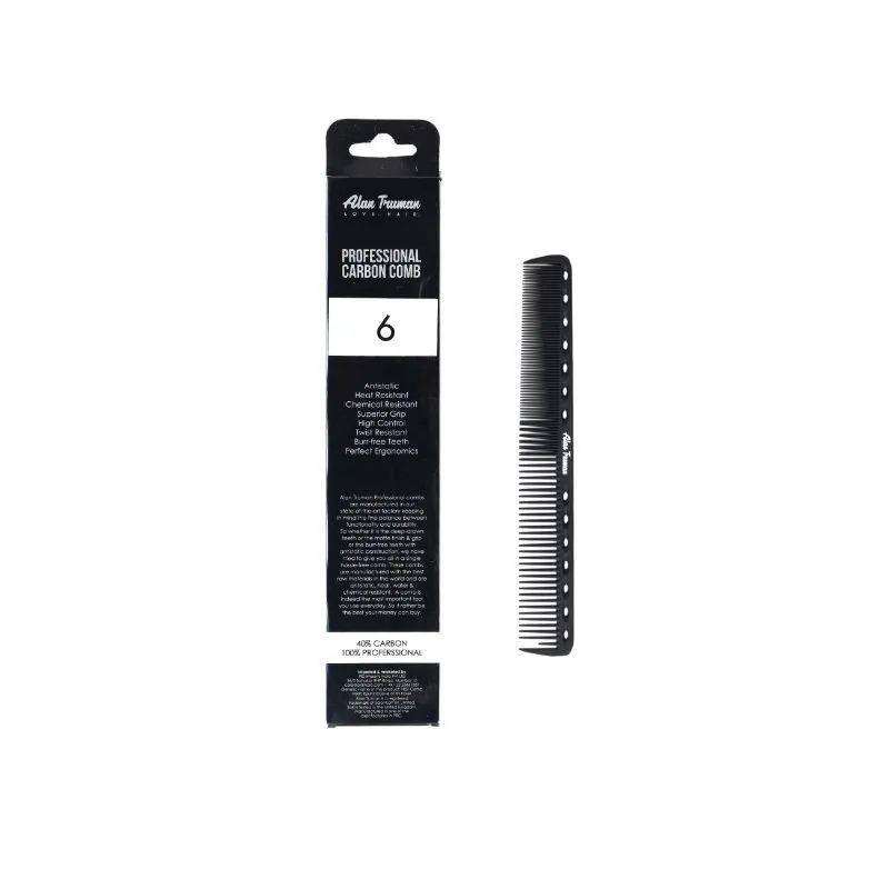 Alan Truman CB-06 Fine & Wide Teeth Carbon Comb