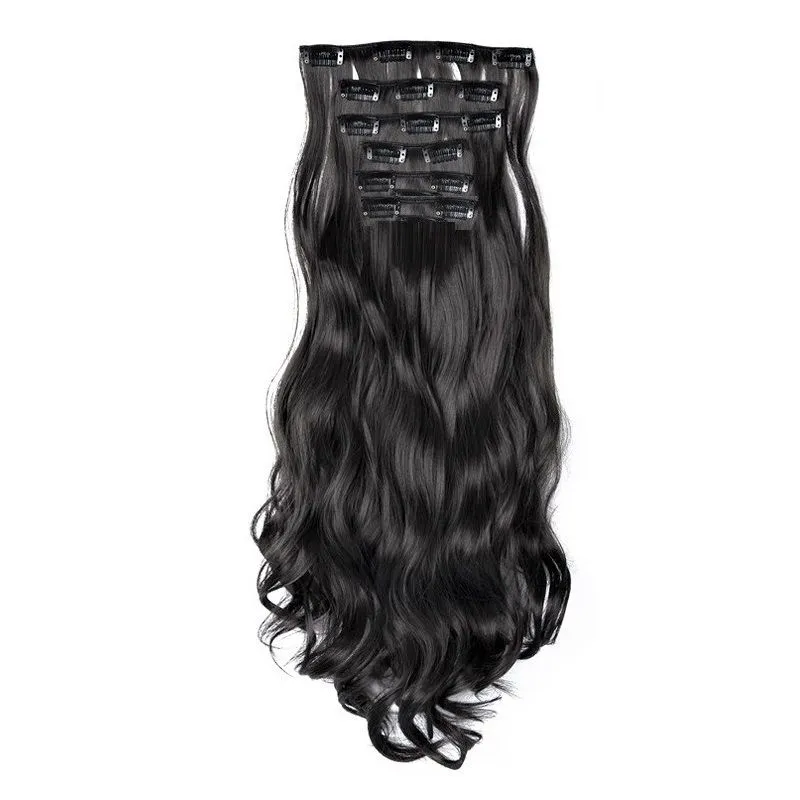 Artifice Clips 24 Inch Curly/Wavy Hair Extension - Natural Black