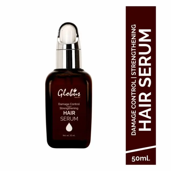 Globus Naturals Damage Repair & Strengthening Hair Serum 50 ml | Deep Hydration for Frizzy and Dry Hair | Damage Control Formula | Ingrovating & Refreshing Fragrance