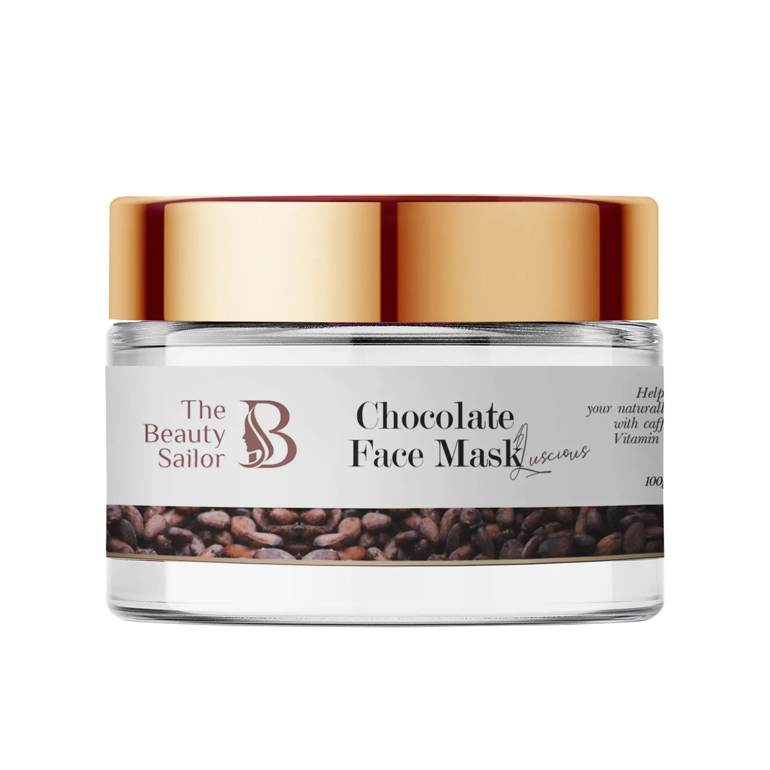 The Beauty Sailor Chocolate Face Mask with Caffeine, Caramel & Vitamin E for All Skin Types | No Paraben | No Sulphate (100 g)