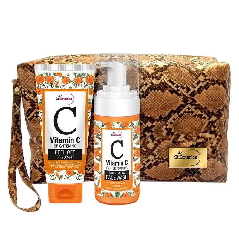 St.Botanica Vitamin C Combo Brightening Foaming Face Wash + Brightening Peel Off Mask & Pouch