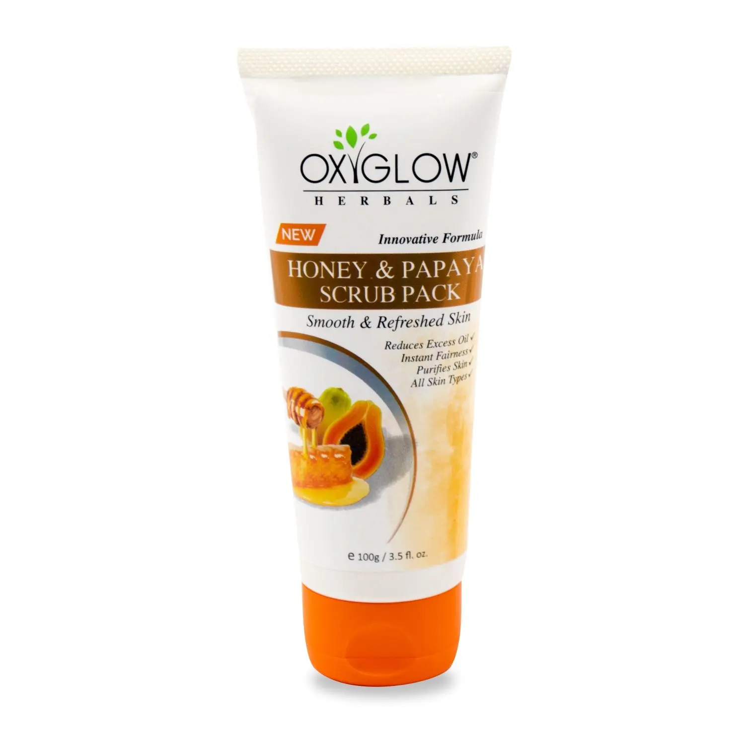 OxyGlow Herbals Honey and Papaya Enzymes Scrub,100g, Remove impurities