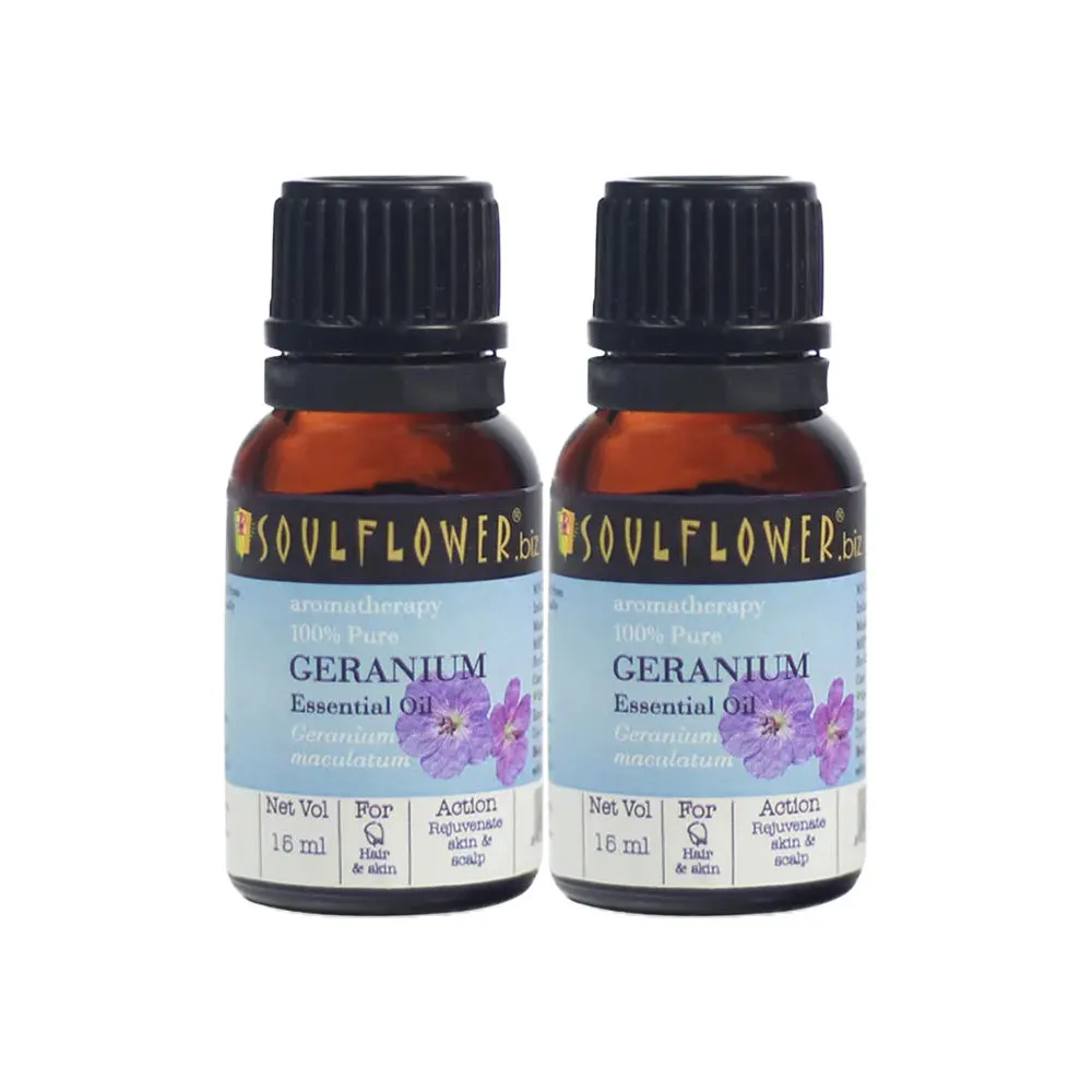 Soulflower Geranium Essential Oil Scalp Serum Combo