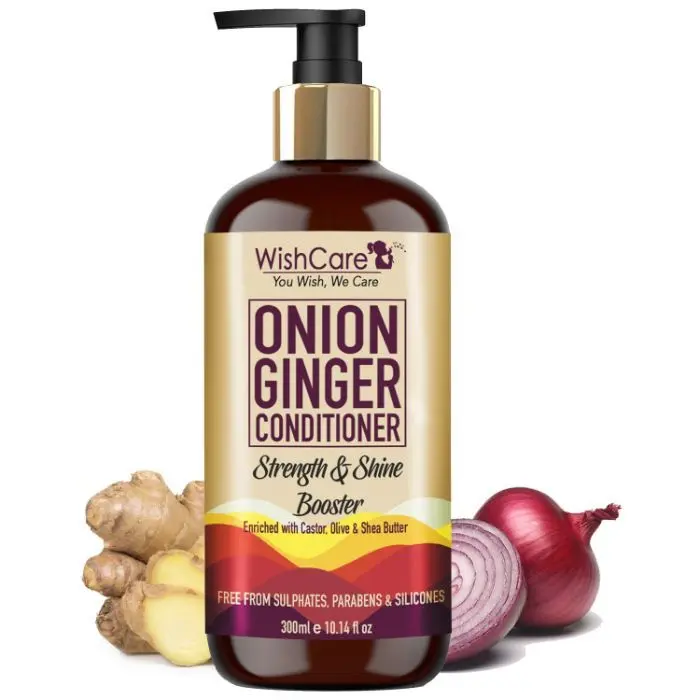 WishCare Onion Ginger Conditioner - Strength & Shine Booster - No Parabens, Sulphates & Silicones - (300 ml)