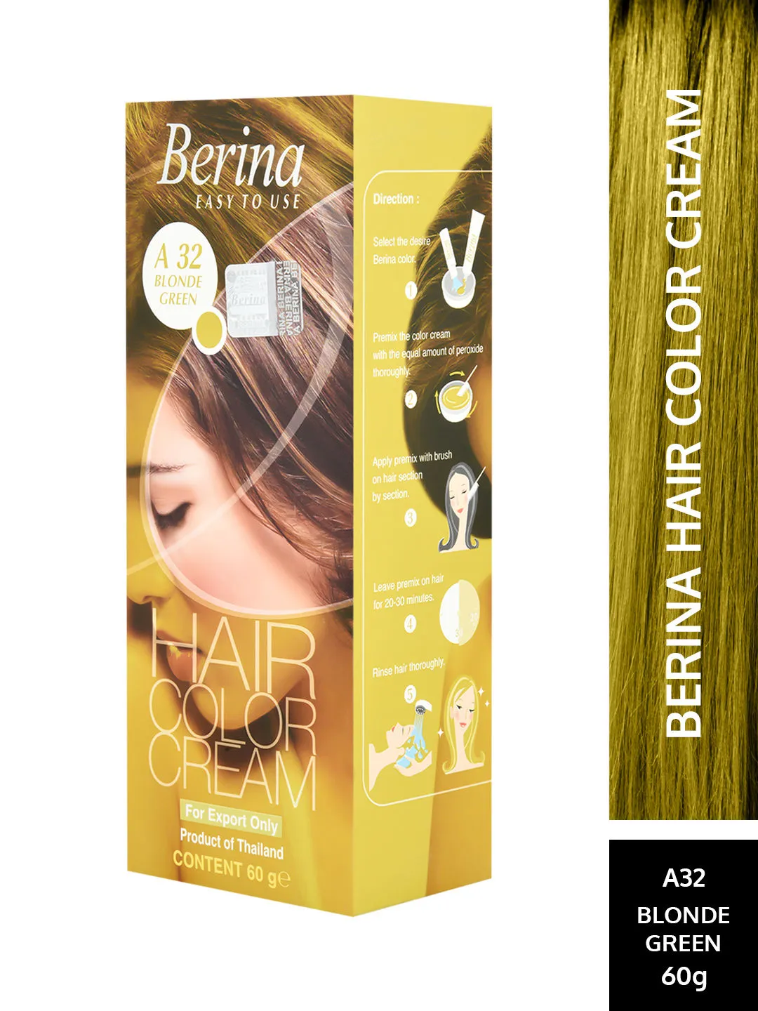 Berina Hair Color Cream - Blonde Green