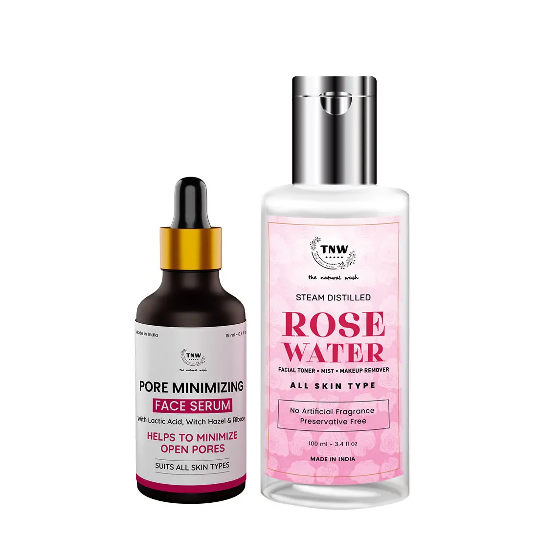 Combo of 2- Rose Water 100ml & Pore Minimizing Face Serum 15ml