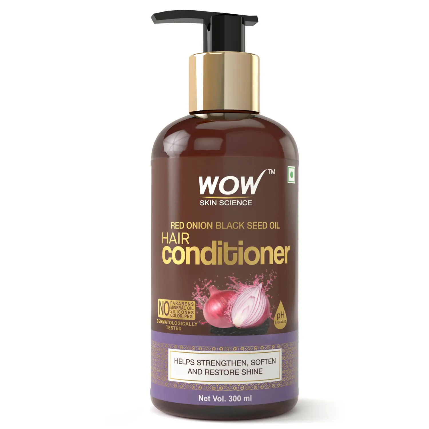 WOW Skin Science Red Onion Black Seed Oil Hair Conditioner (300 ml) BOGO