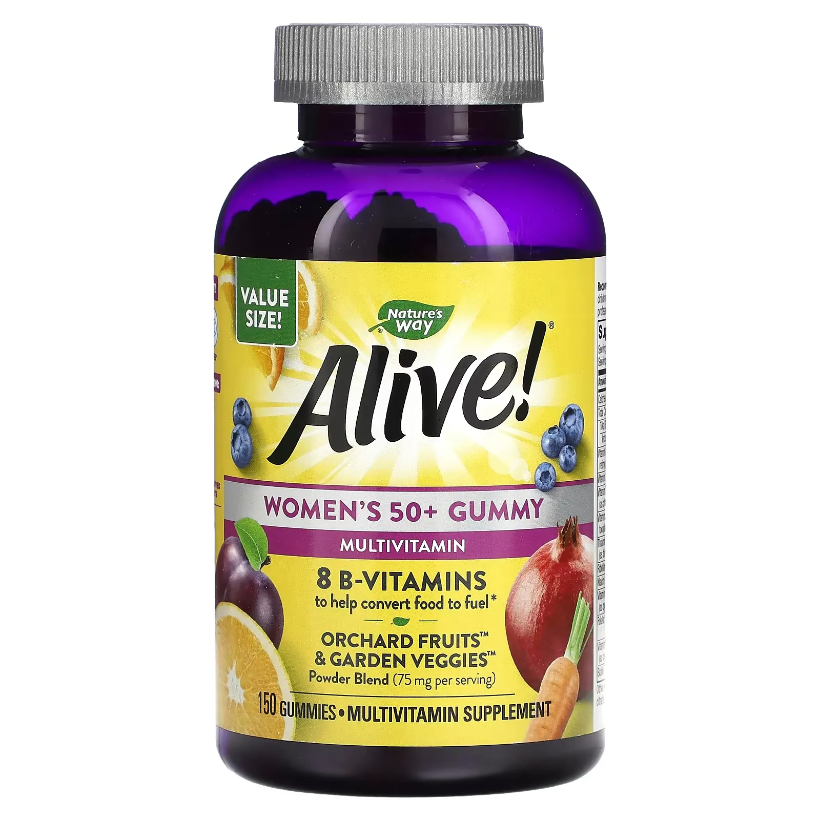 Alive! Women's 50+ Gummy Multivitamin, Mixed Berry, 150 Gummies