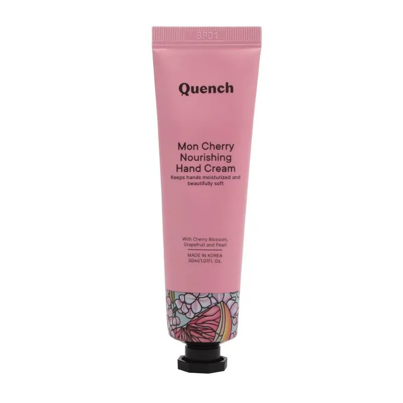 Quench Mon Cherry Nourishing Hand Cream Non-Steaky, With Shea Butter, Cherry Blossom