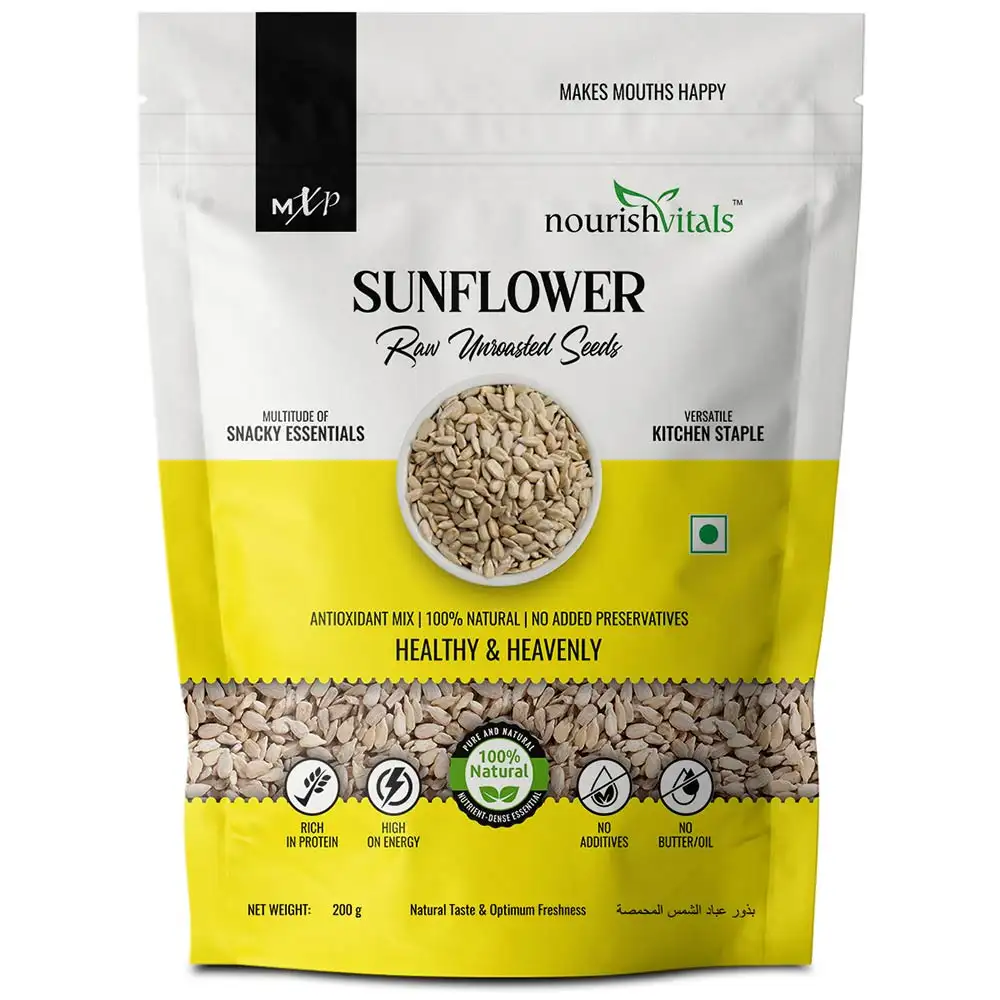 NourishVitals Sunflower Raw Unroasted Seeds,  Unflavoured  200 g