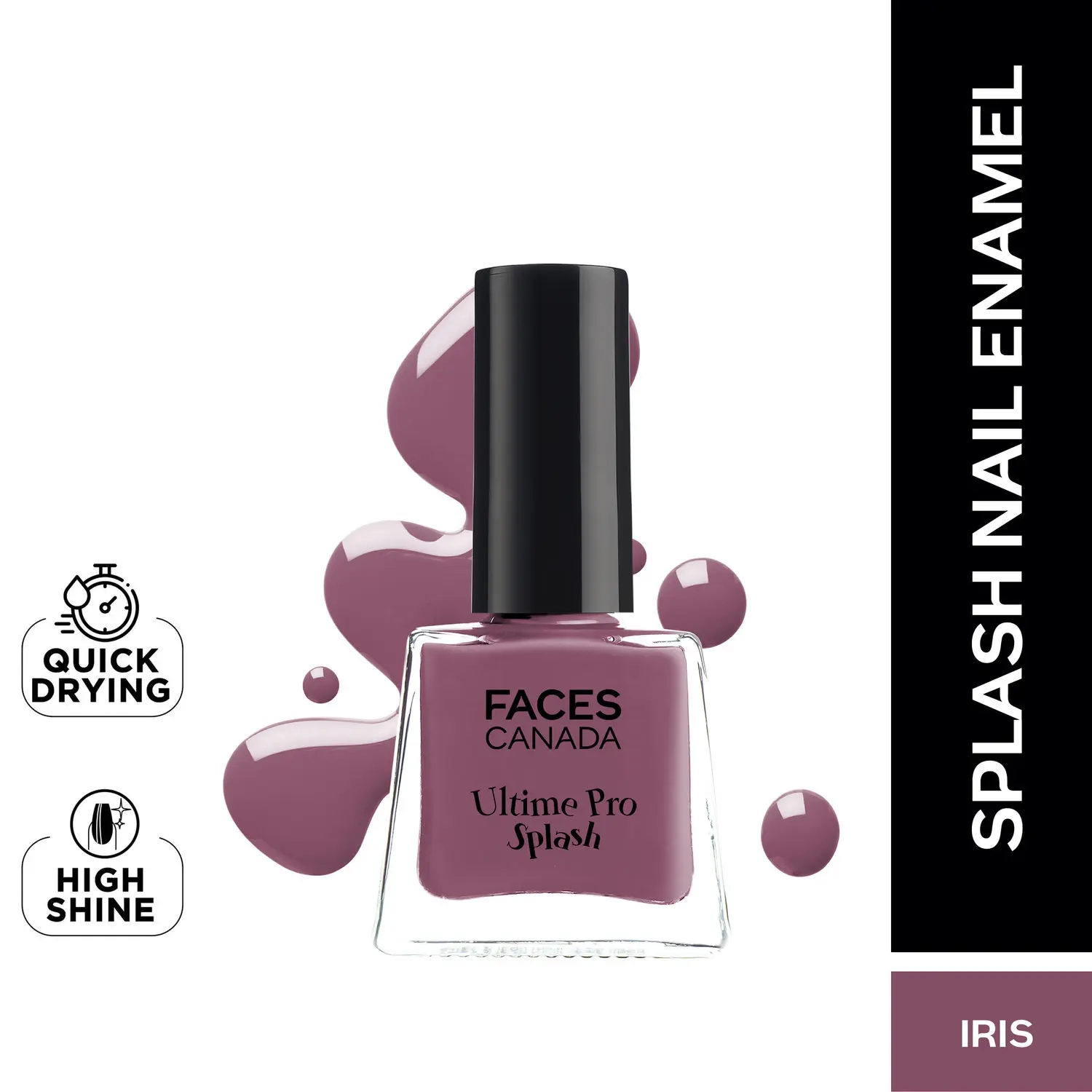 Faces canada Ultime Pro Splash Nail Enamel I Quick-drying I Longlasting I Chip-defiant I Smooth application I Iris 102 5ml