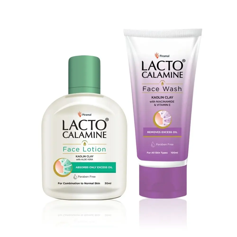 Lacto Calamine Combination & Normal Skin care Combo | Face wash 100ml + Lotion 30ml