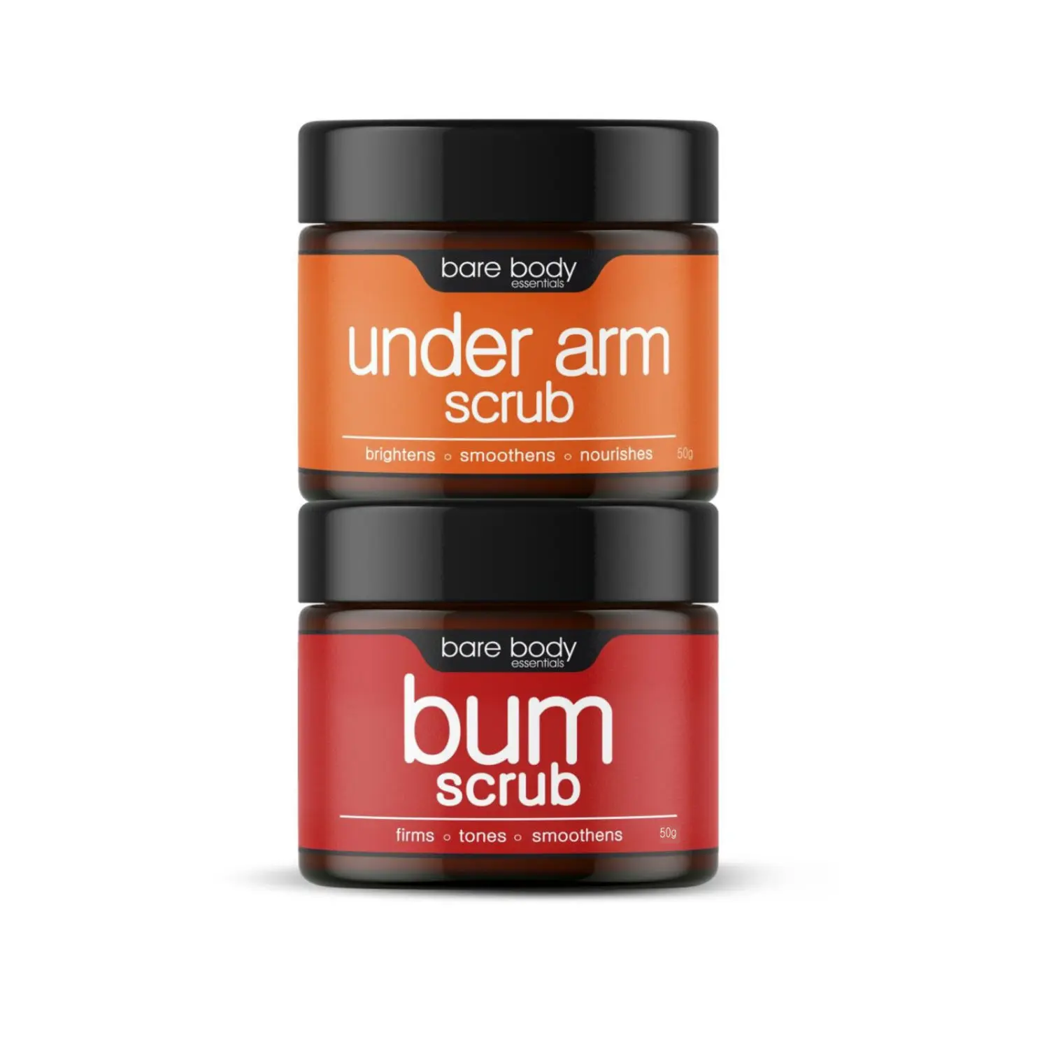 Bare Body Essentials Super Scrubs Combo - Bum Scrub (50 g) & Underarm Scrub (50 g)