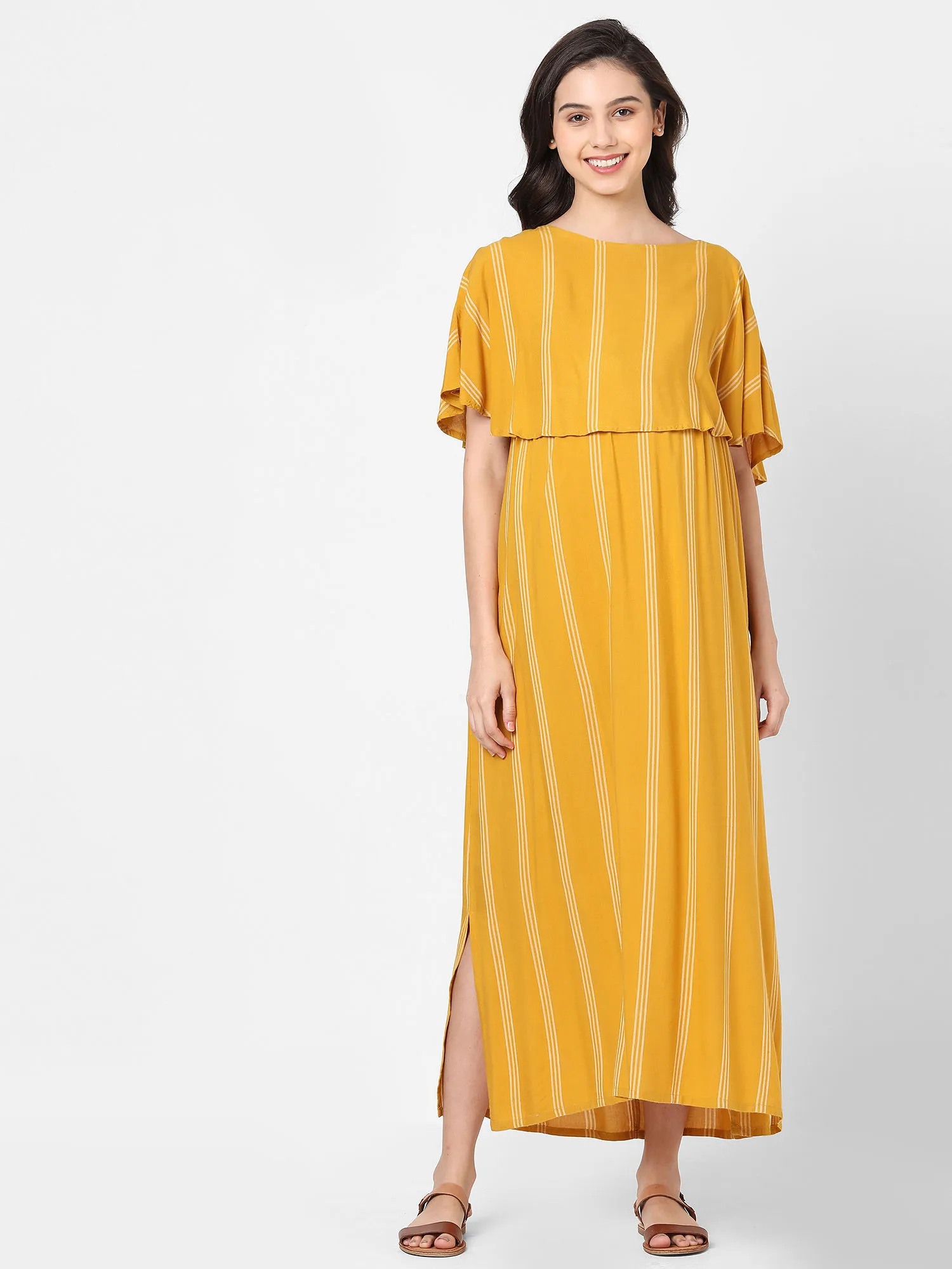 Mystere Paris Happy Yellow Maternity Dress Yellow