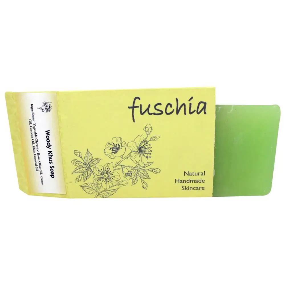 Fuschia Woody Khus Natural Handmade Glycerine Soap,  100 g  for All Skin Types