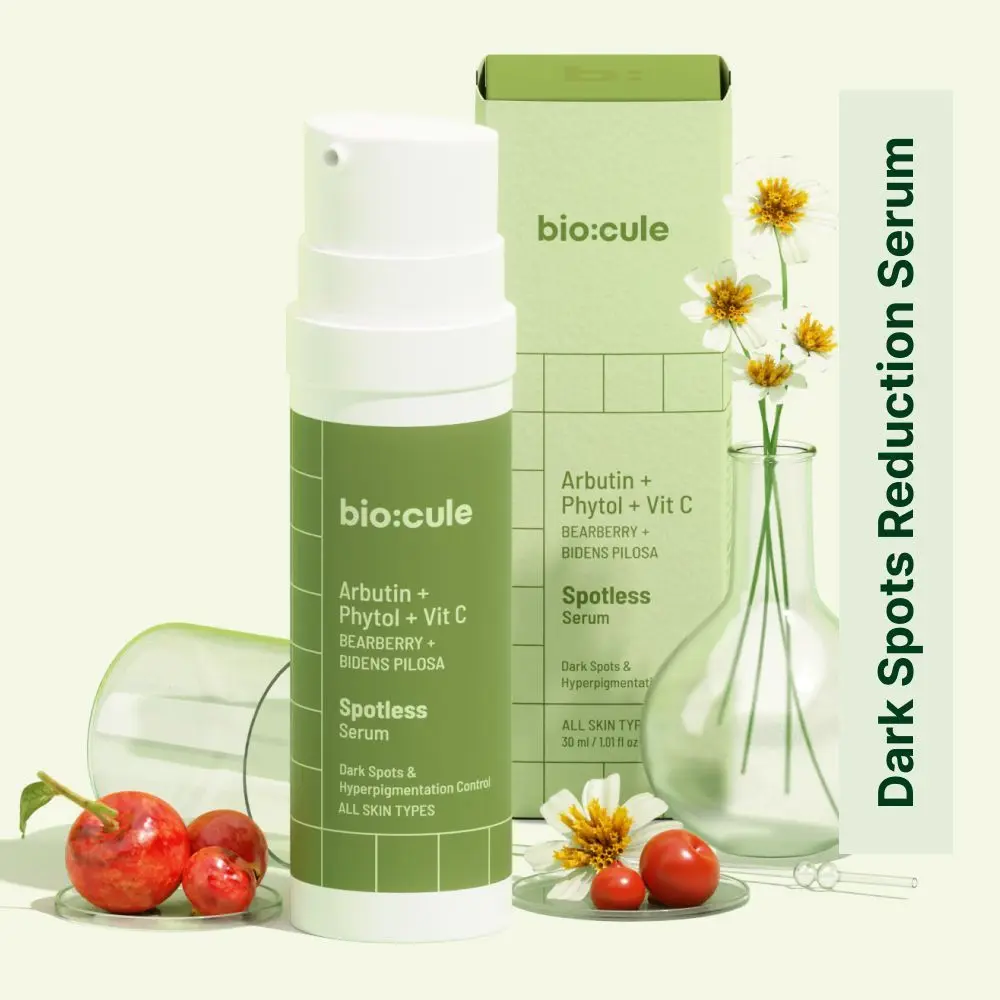 Biocule Spotless Vitamin C Face Serum, Arbutin, Phytol & Vitamin C from Bearberry, Bidens Pilosa & Kakadu Plum, for Hyperpigmentation, Dark Spots, Freckles & Blemishes, Light Gel for All Skin Types