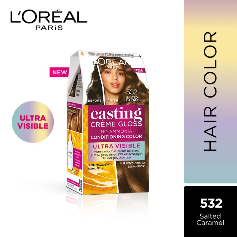 L'Oreal Paris Casting Creme Gloss Ultra Visible Conditioning Hair Color - 532 Salted Caramel