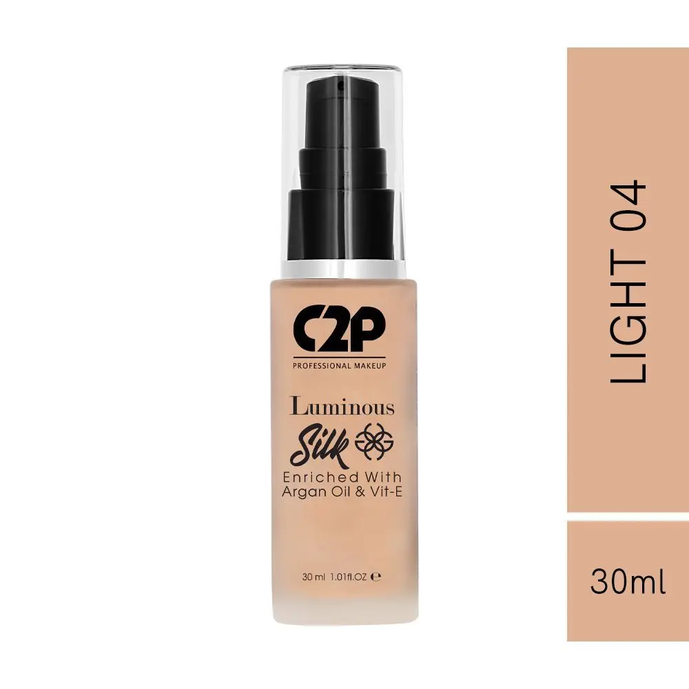 C2P Pro Luminous Silk Liquid Foundation Enriched with Argan Oil & Vitamin E - Light 04