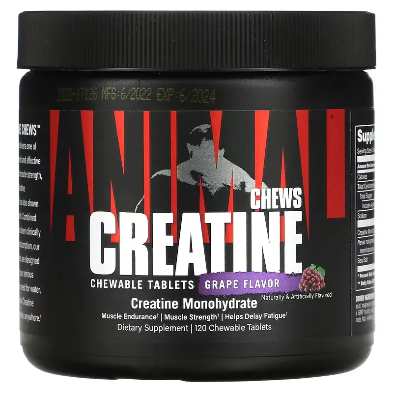 Animal, Creatine Chews, Grape, 120 Chewable Tablets