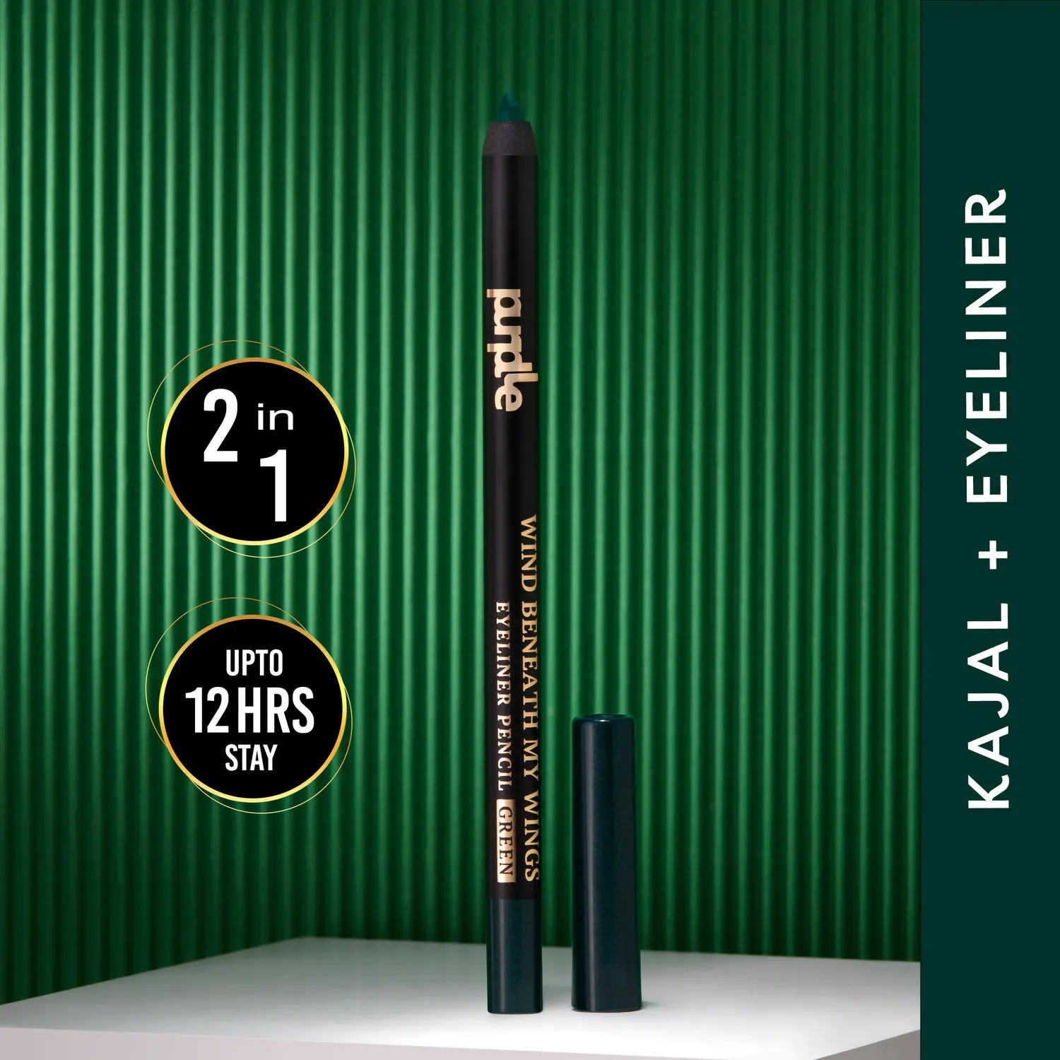 Purplle Eyeliner Pen, Wind Beneath My Wings - Green | Long Lasting | Pigmented | Water Resistent | Smudge Proof | Transfer Proof | Easy Application (1.2 g)