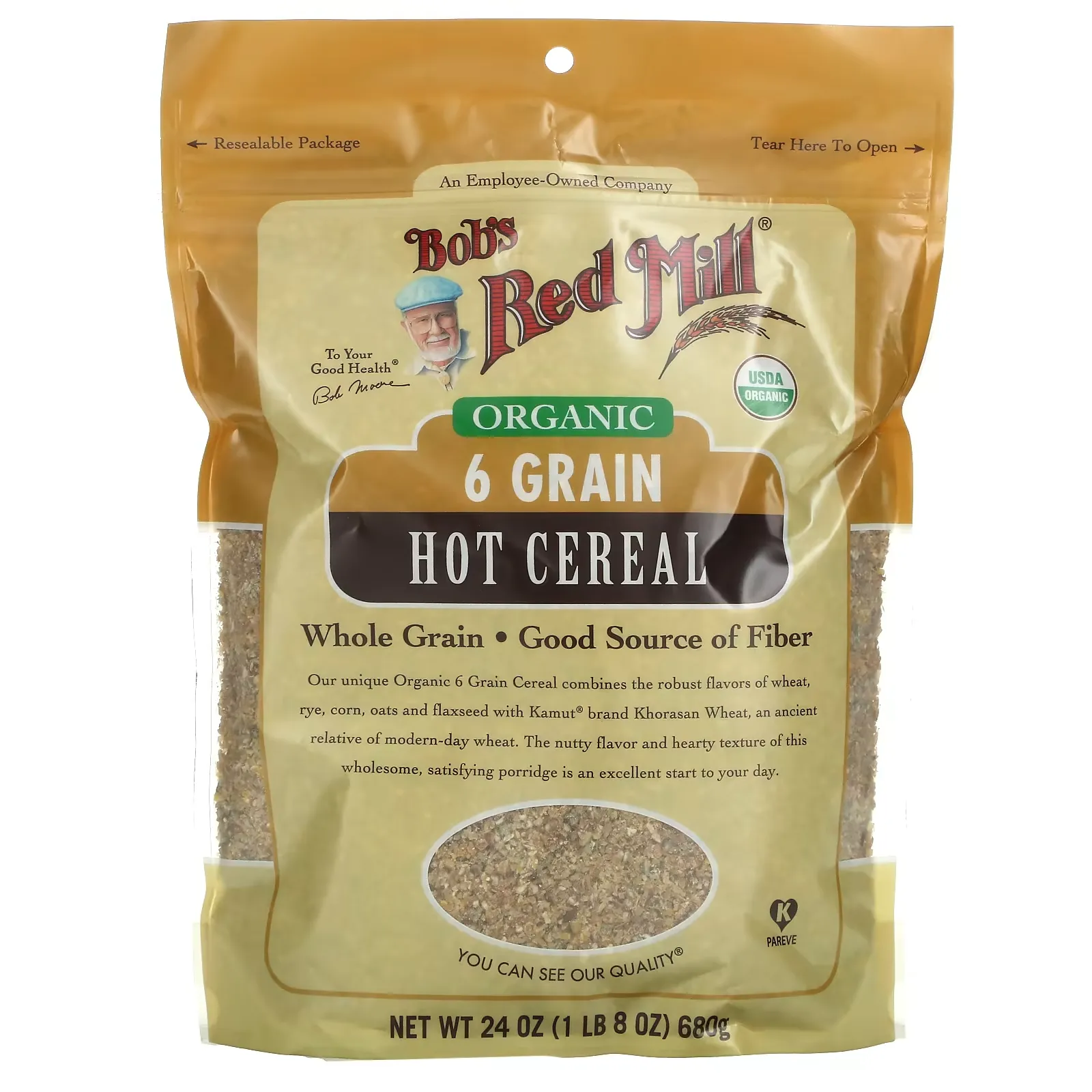 Organic 6 Grain Hot Cereal, 24 oz (680 g)