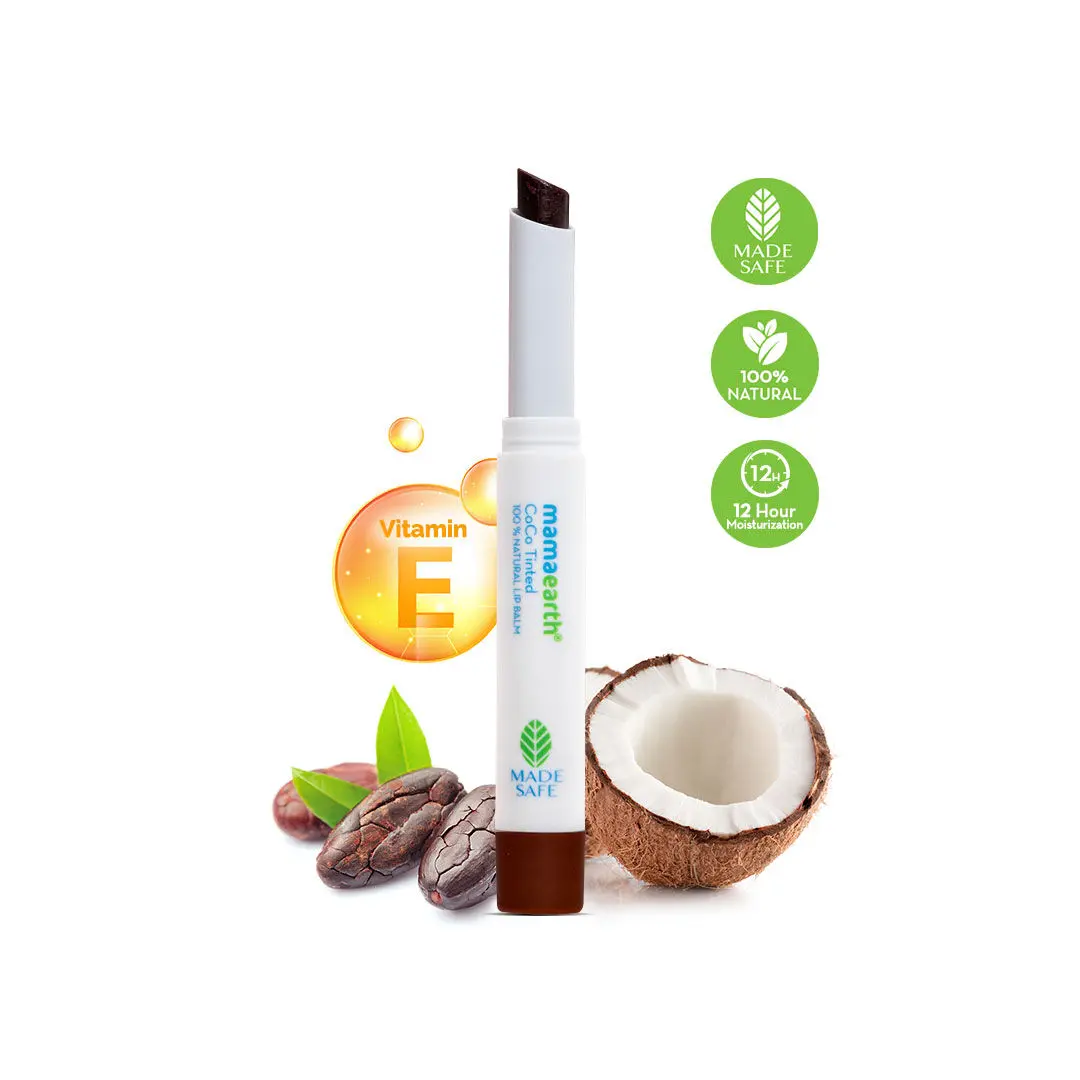 Mamaearth CoCo Tinted 100% Natural Lip Balm for women, with Cocoa and Vitamin E (2 g)