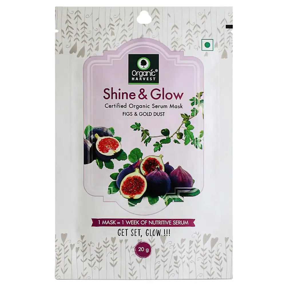 Organic Harvest Shine and Glow Sheet Mask,  20 g  for All Skin Types