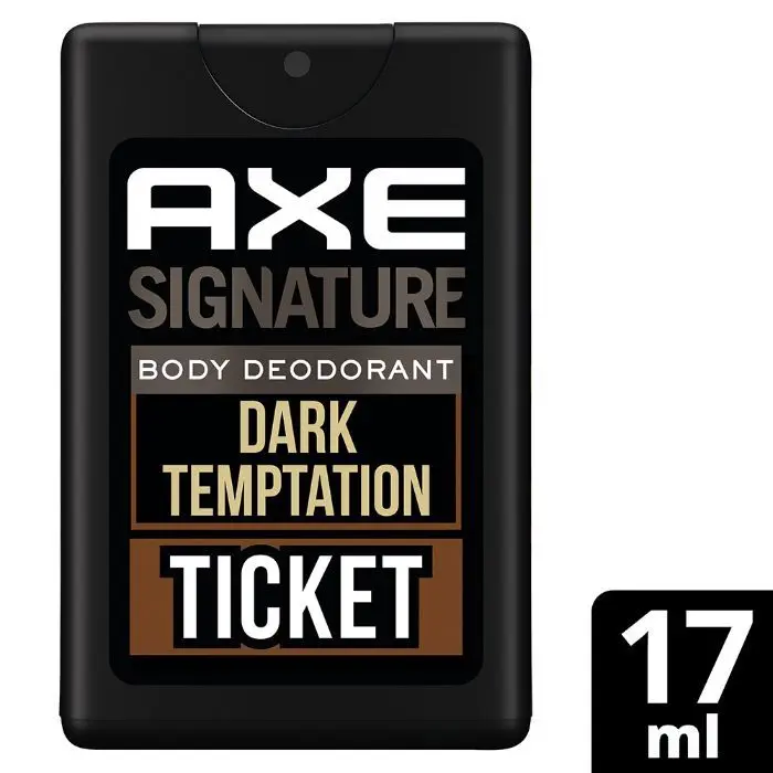 Axe Signature Ticket Dark Temptation Long Lasting No Gas Pocket Deodorant Bodyspray Perfume For Men 17 ml