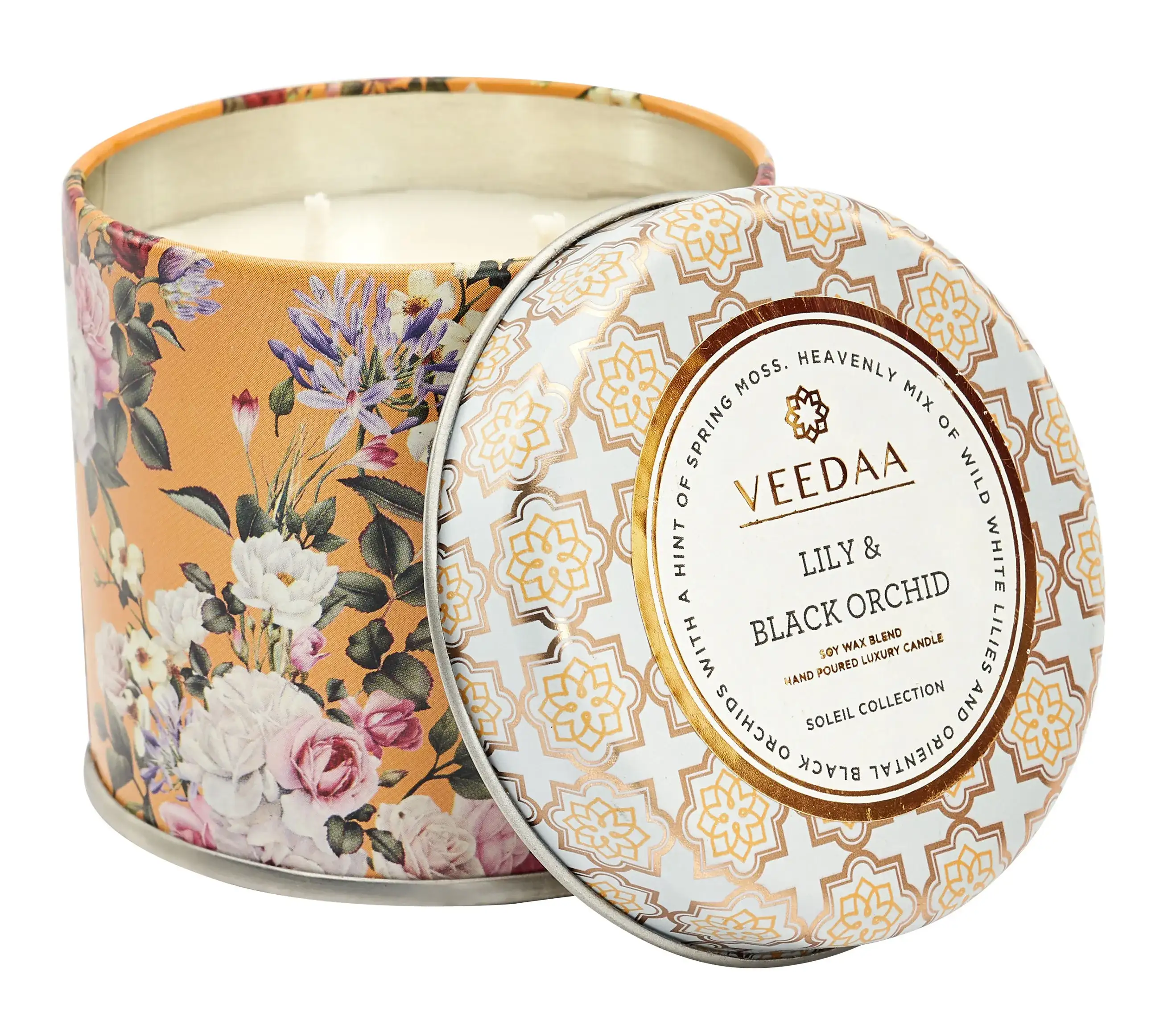 Veedaa Lily & Black Orchid Mason Tin Scented Candle