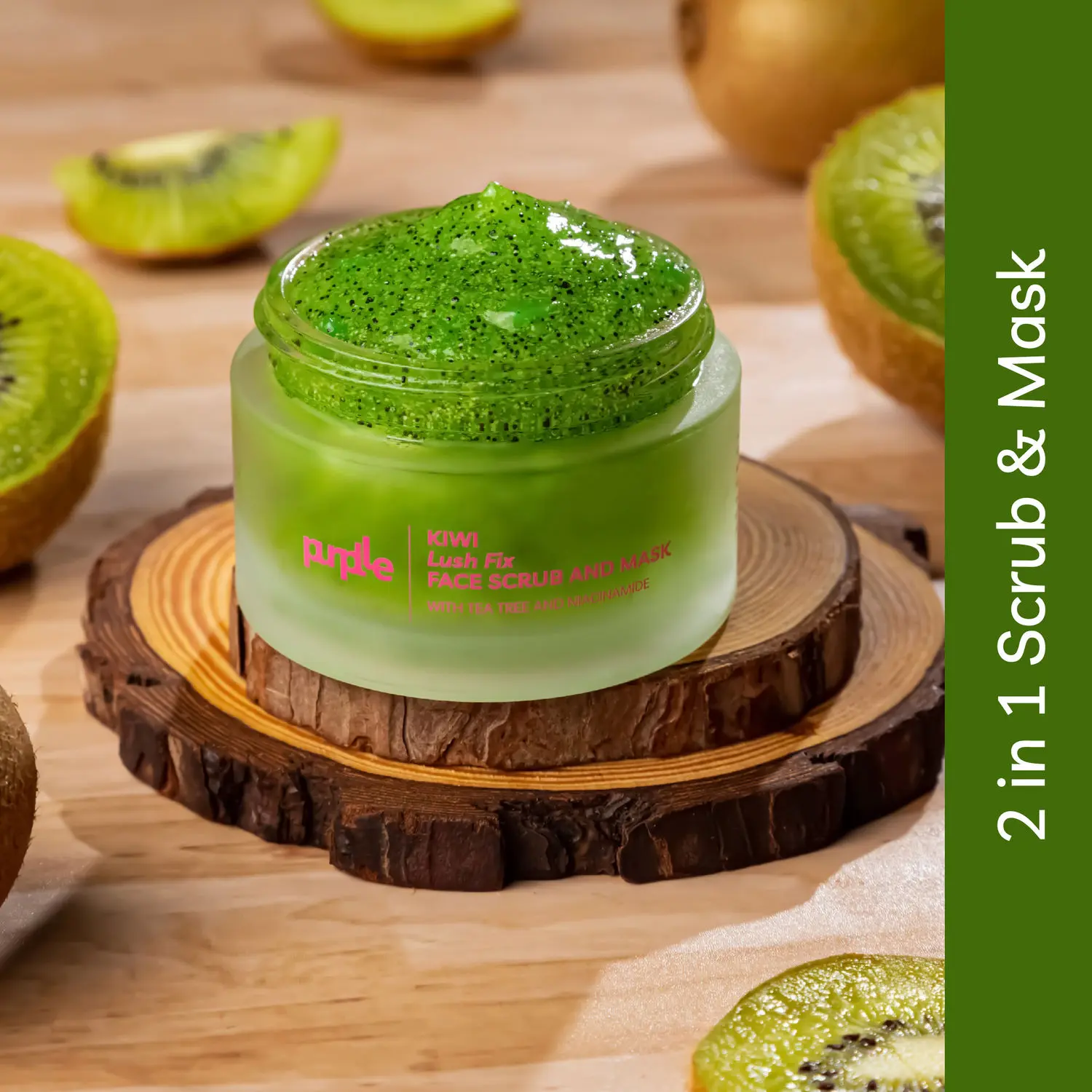 Purplle Kiwi Lush Fix Face Scrub and Mask with Tea Tree and Niacinamide (50 gm)