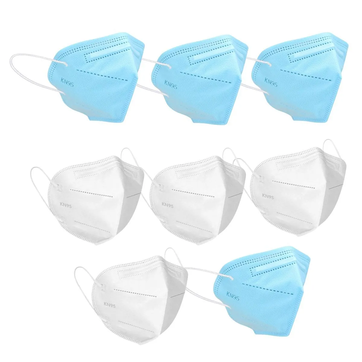 OOMPH Kn95 / N95 Anti-pollution Reusable 5-layer Pack Of 8 Mask (blue,white)