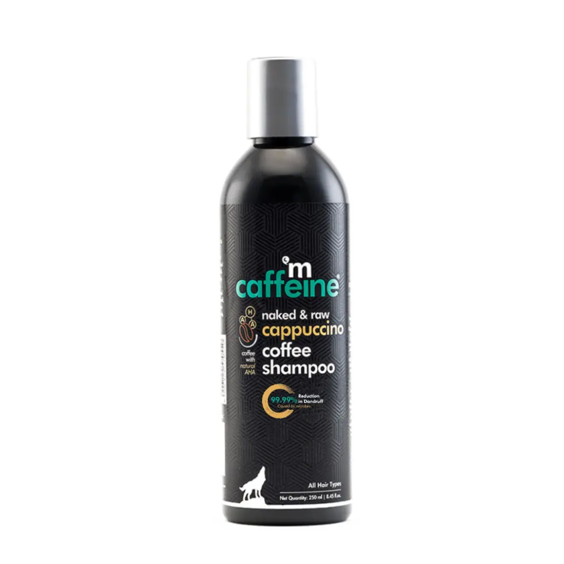 mCaffeine Anti-Dandruff Cappuccino Coffee Shampoo | Reduces Scalp Dryness, Itchiness & Flakiness with Natural AHA and Cinnamon | Controls Excess Oil | SLS and Paraben Free | For All Hair Types| 250ml