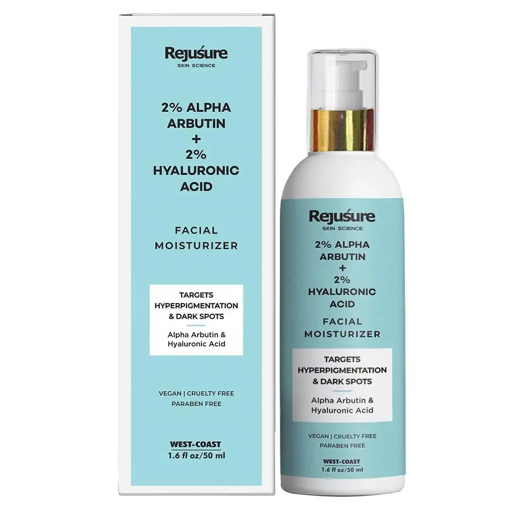 Rejusure Alpha Arbutin + Hyaluronic Acid Face Moisturizer,  50 ml  for Dry & Sensitive Skin