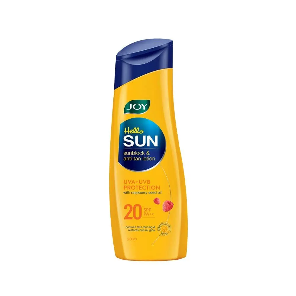 Joy Hello Sun SunBlock & Anti Tan Lotion Sunscreen SPF20 (200 ml)