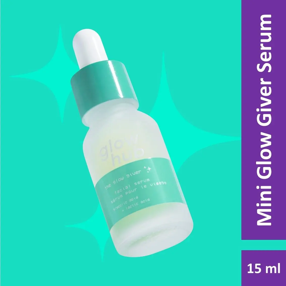 Glow Hub | Mini Glow Giver Serum (15ml) | Lactic & Glycolic Acid | Smoothing, Brightening, Exfoliating