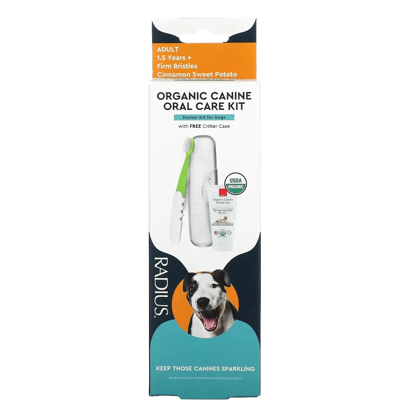 Organic Canine Oral Care Kit, Adult 1.5 Years+, Cinnamon Sweet Potato, 1 Kit