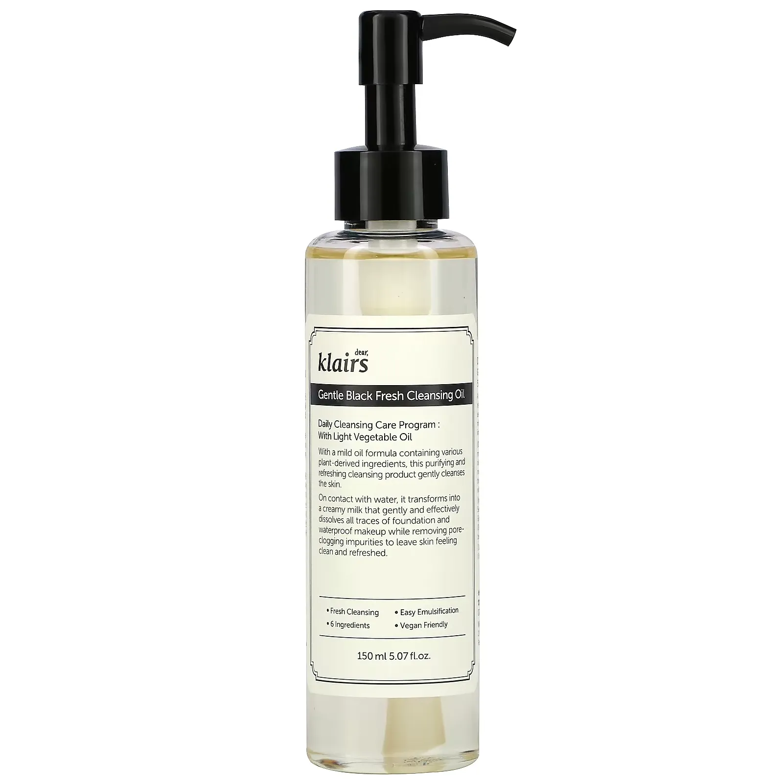 Gentle Black Fresh Cleansing Oil, 5.07 fl oz (150 ml)