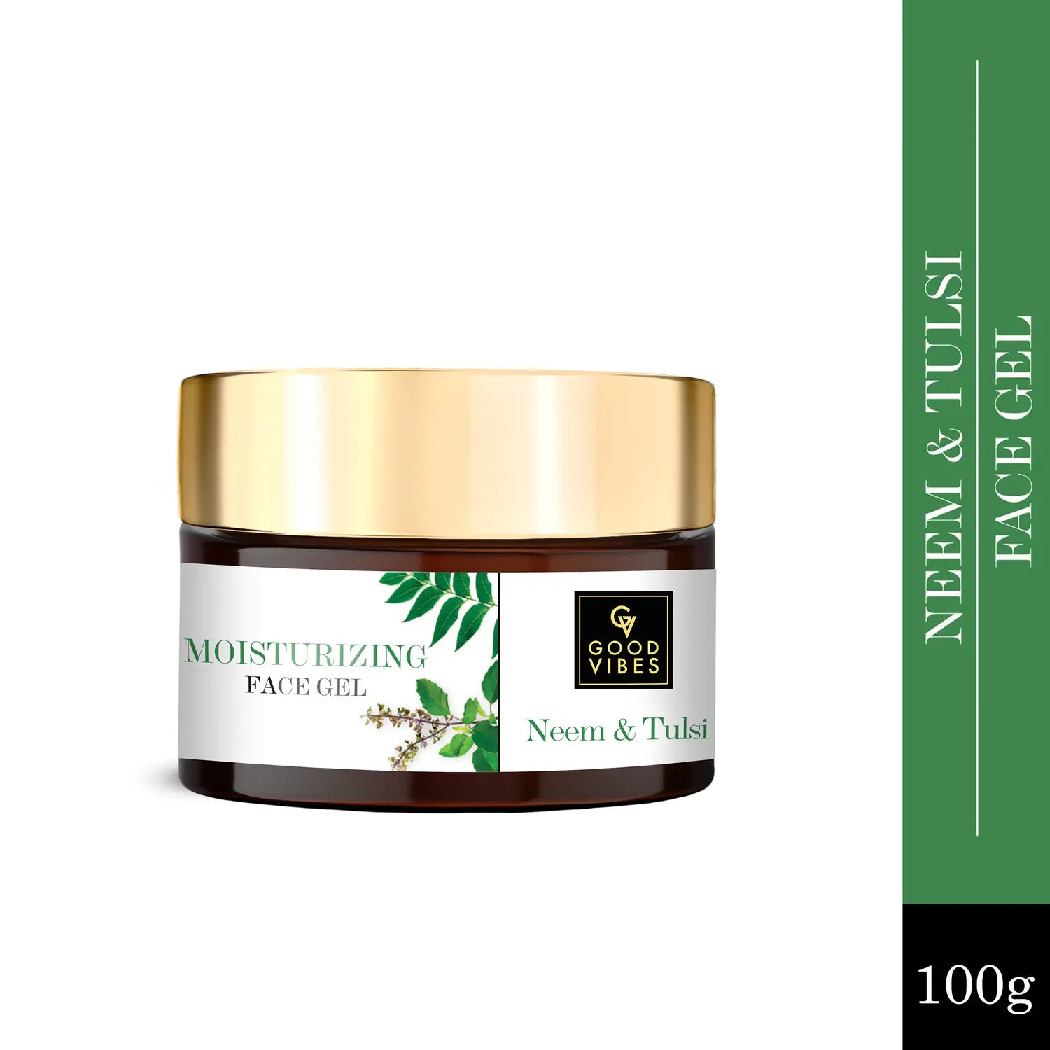 Good Vibes Neem & Tulsi Moisturizing Face Gel | Anti-Acne, Hydrating, Moisturizing | No Parabens, No Sulphates, No Mineral Oil (100 g)