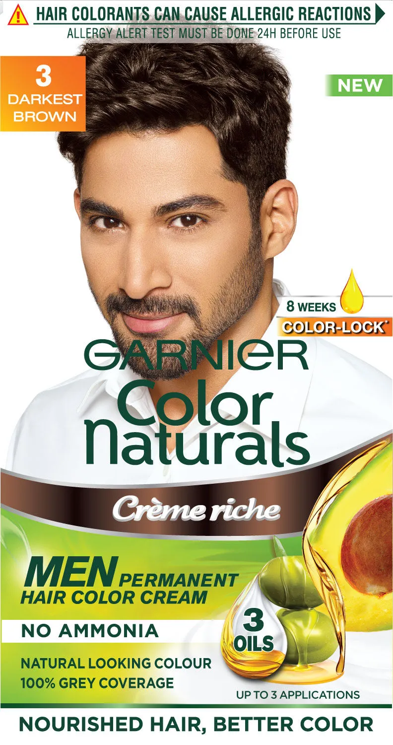 Garnier Color Naturals Men - 3 Darkest Brown(30ml+30gm)