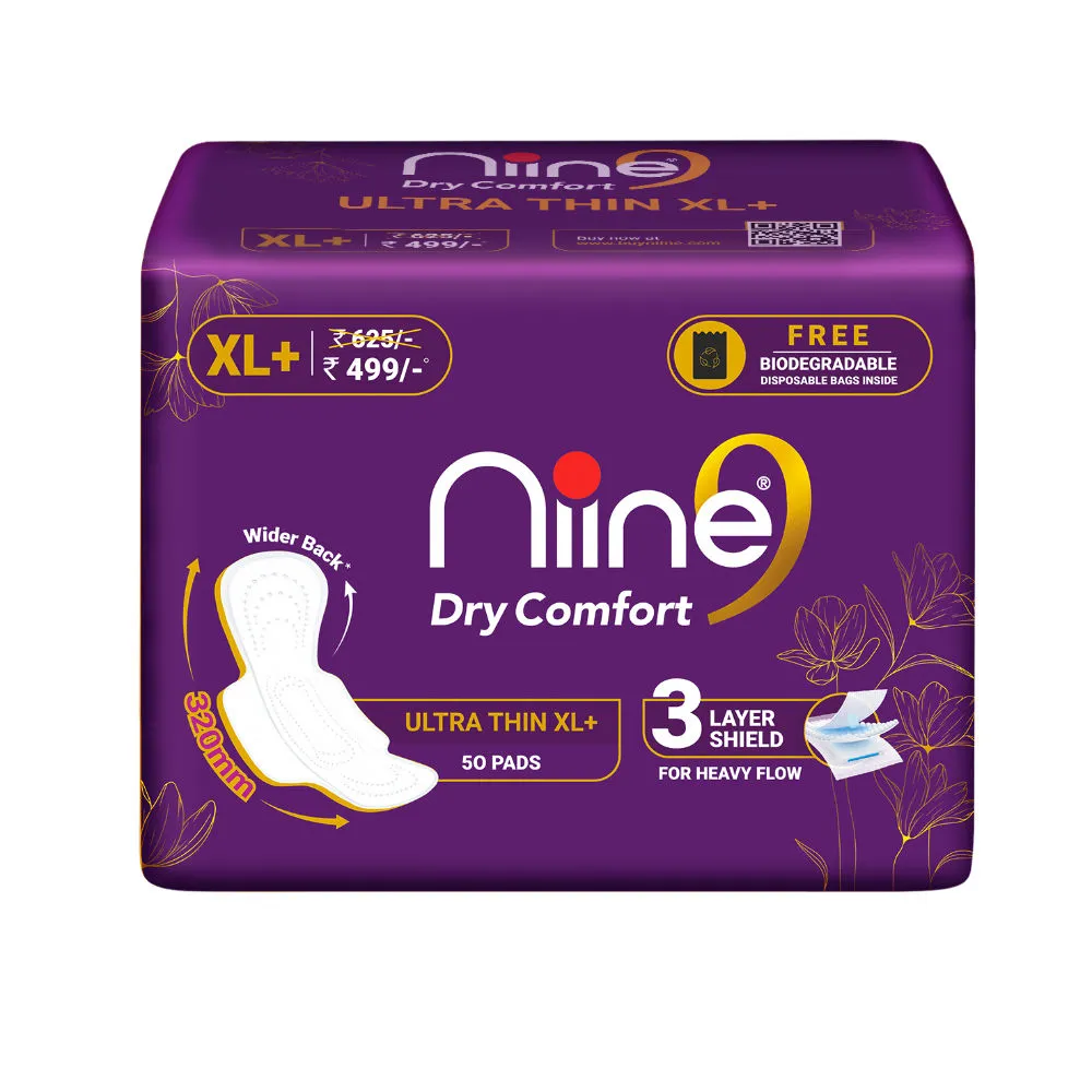 Niine Dry Comfort Ultra Thin XL+ Sanitary Napkins (320mm)