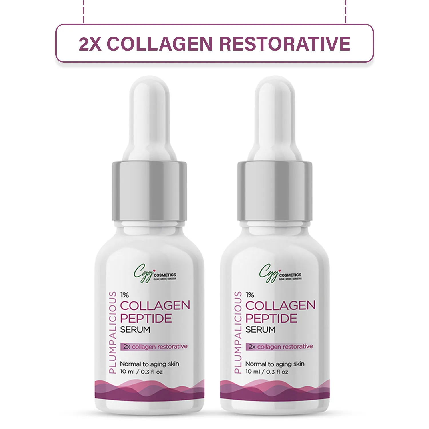 CGG Cosmetics 1% Collagen Serum - 2x Collagen Restorative - Pack Of 2