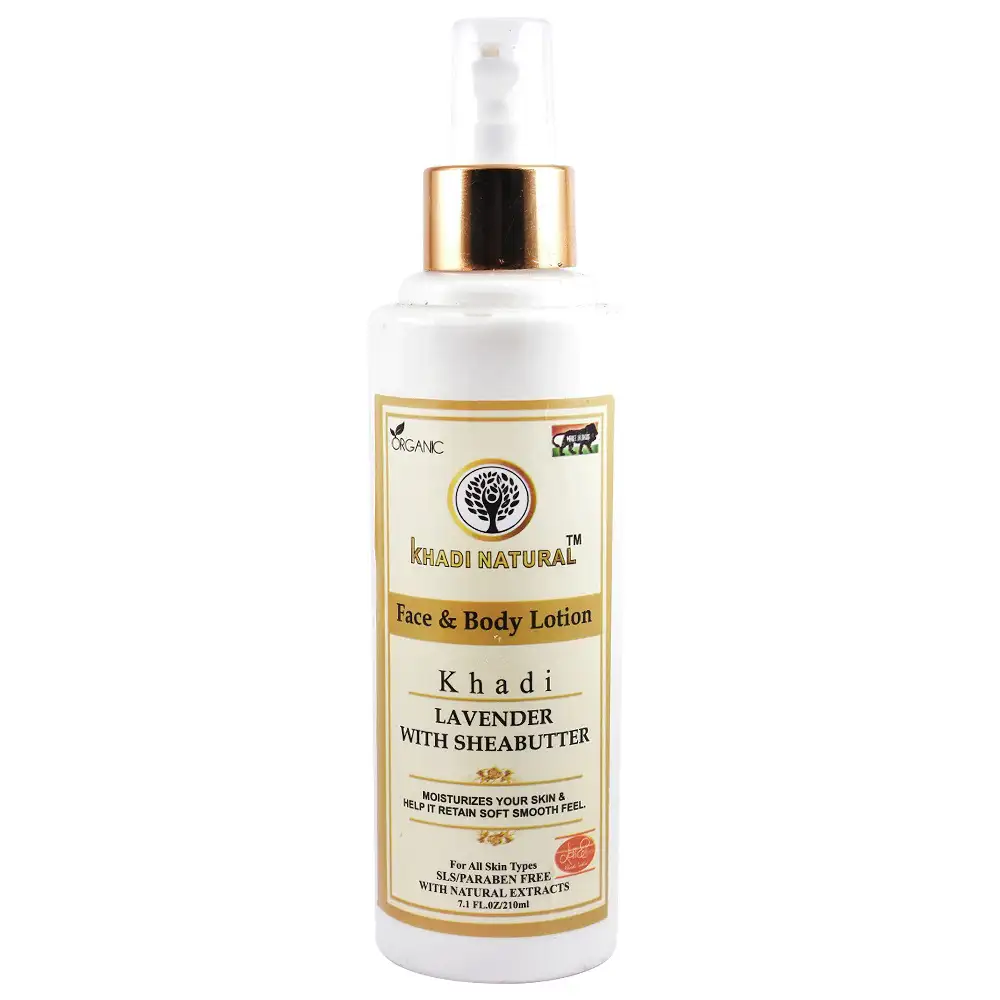 Khadi Natural Lavender with Sheabutter Face and Body Lotion,  210 ml  for All Skin Types