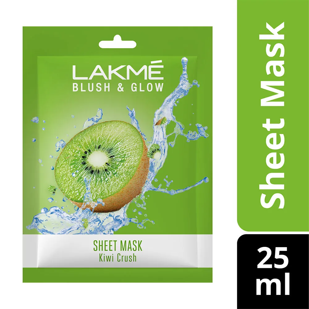 Lakme Blush & Glow Kiwi Sheet Mask Fruit Facial Like Glow(Kiwi Crush)