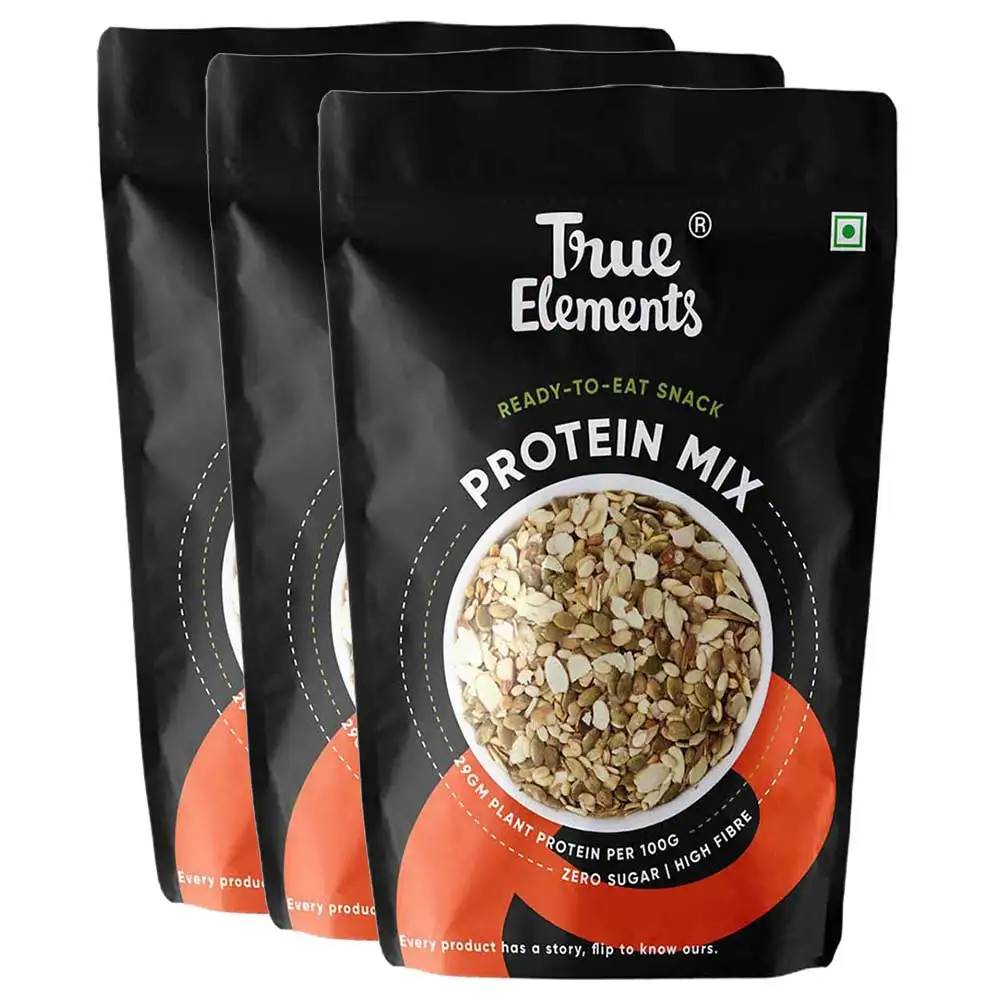 True Elements Protein Mix Pack of 3,  Unflavoured  0.125 kg