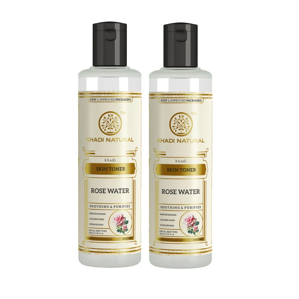 Khadi Natural Herbal Skin Toner Rose Water - Pack of 2