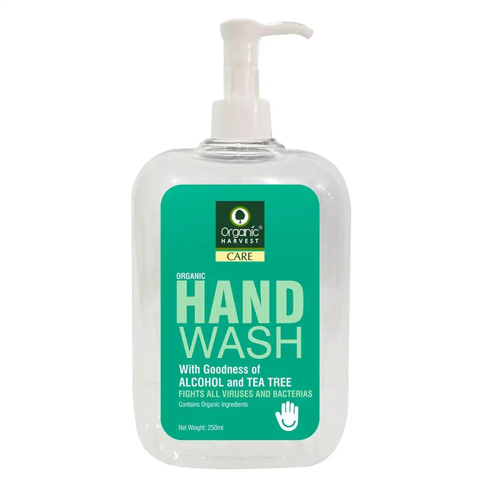 Organic Harvest Hand Wash,  Alcohol & Tea Tree  250 ml  Fights All Viruses & Bacteria