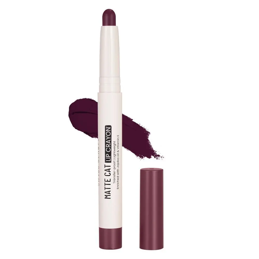 Swiss Beauty Non-Transfer Matte Cat Lip Crayon | Water-Resistant | Long-Lasting 8 Hours Stay | Retractable Lip Crayon |Lighweight|Shade 25 Wicked Wine 1.5 gm