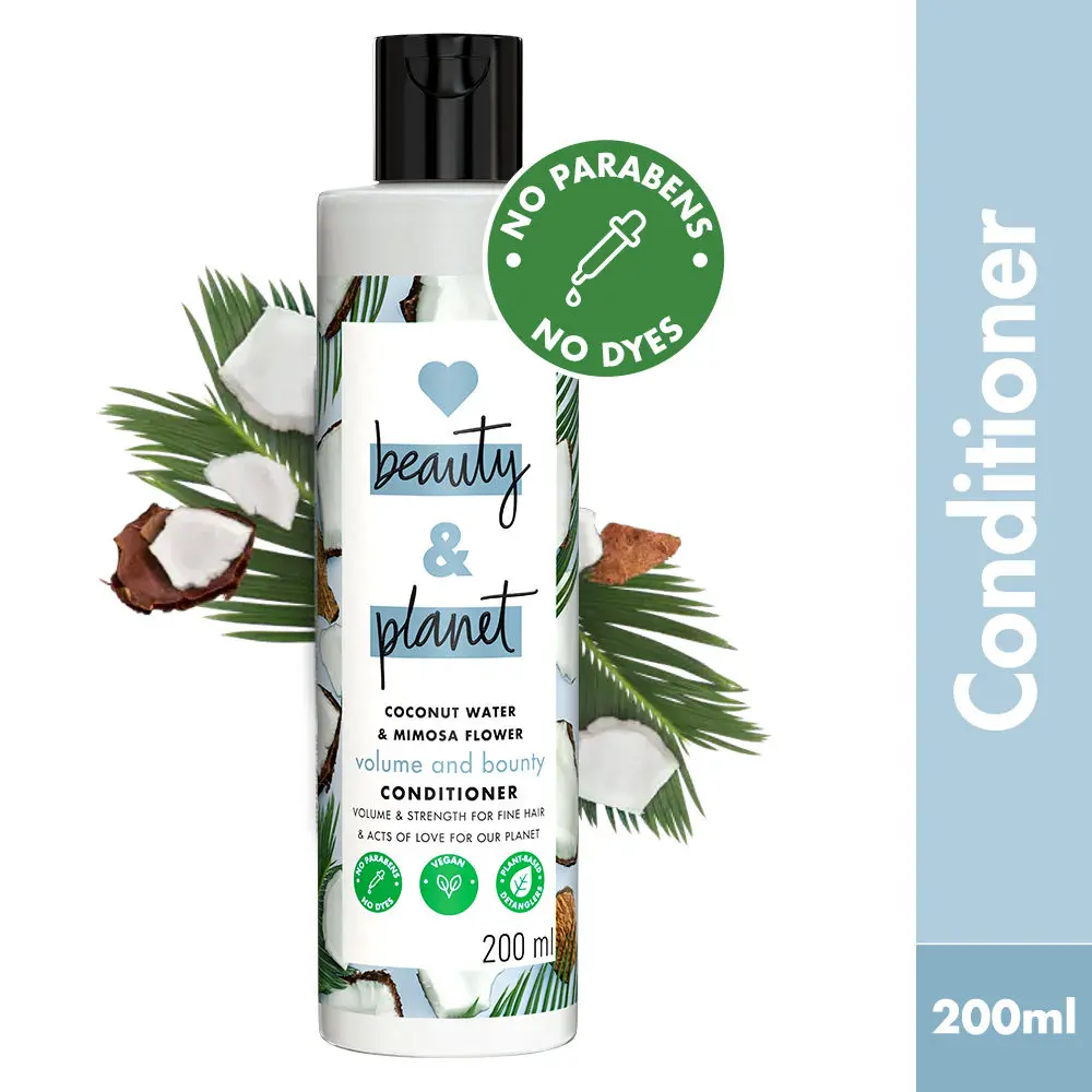 Love Beauty & Planet Coconut Water and Mimosa Flower Paraben Free Volume and Bounty Conditioner, 200ml