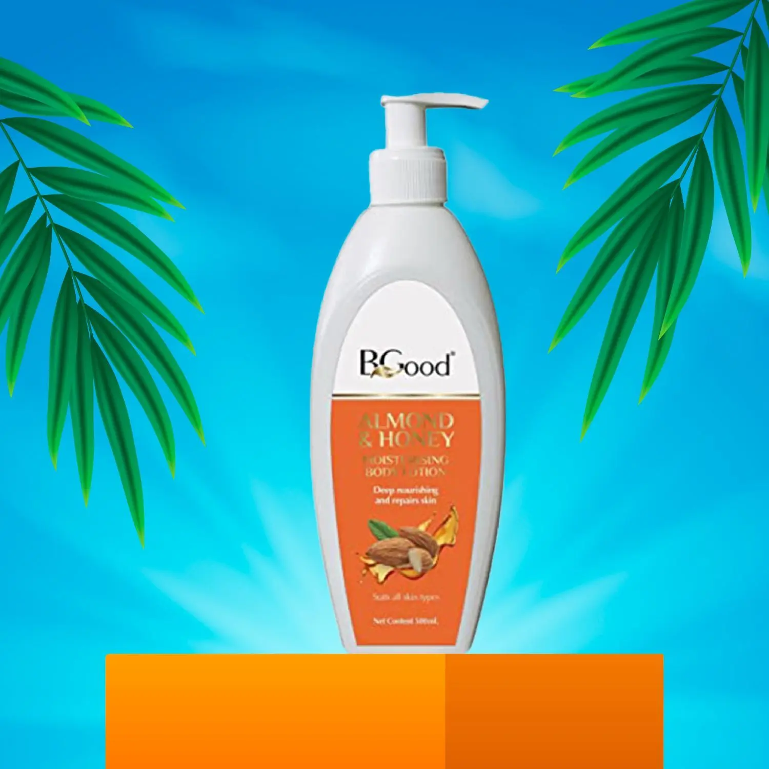 Bgood| Almond Honey Moisturising Body Lotion - 500 Ml| Body Lotion Cream for Women & Men| Body Lotion for Dry Skin| Winter & Summer Body Lotion| All Day Skin Care| Body Lotion for All Skin Type