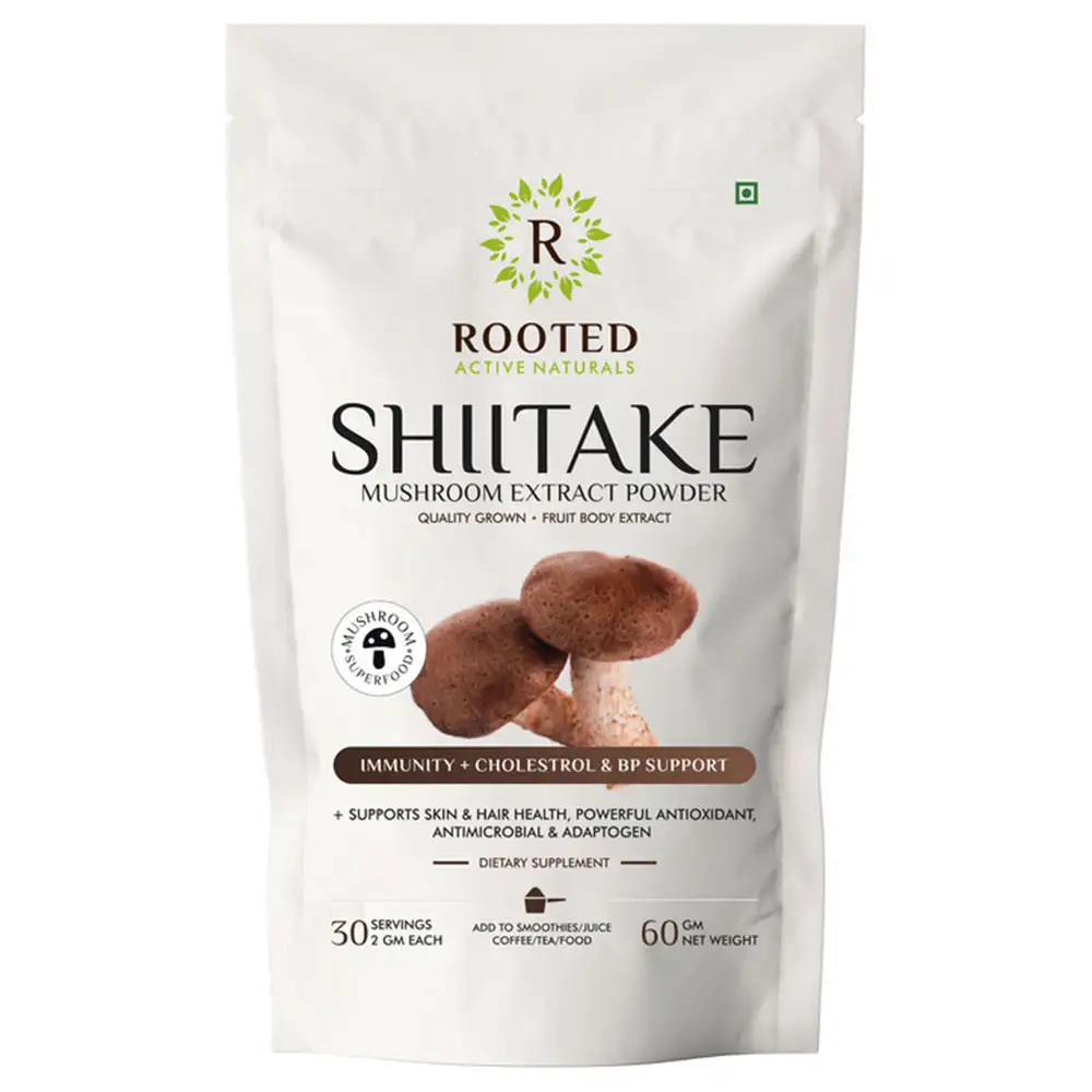 Rooted Active Naturals Shiitake Mushroom Extract Powder,  60 g